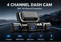 RoadGuard 360™ 4-Channel Dash Cam